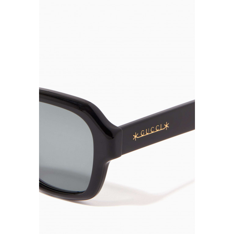 Gucci - L Square Frame Sunglasses in Acetate Black