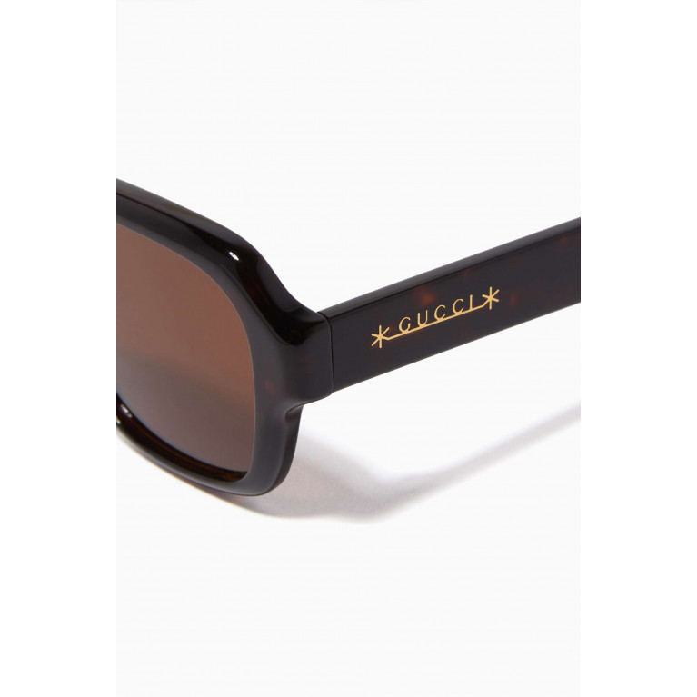 Gucci - L Square Frame Sunglasses in Acetate Brown