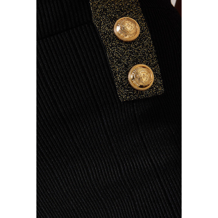 Balmain - Button Embellished Leggings in Viscose-blend Knit