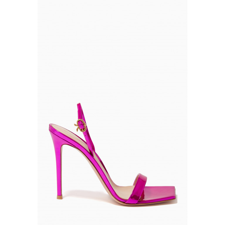 Gianvito Rossi - Ribbon 105 Sandals in Patent Leather Pink