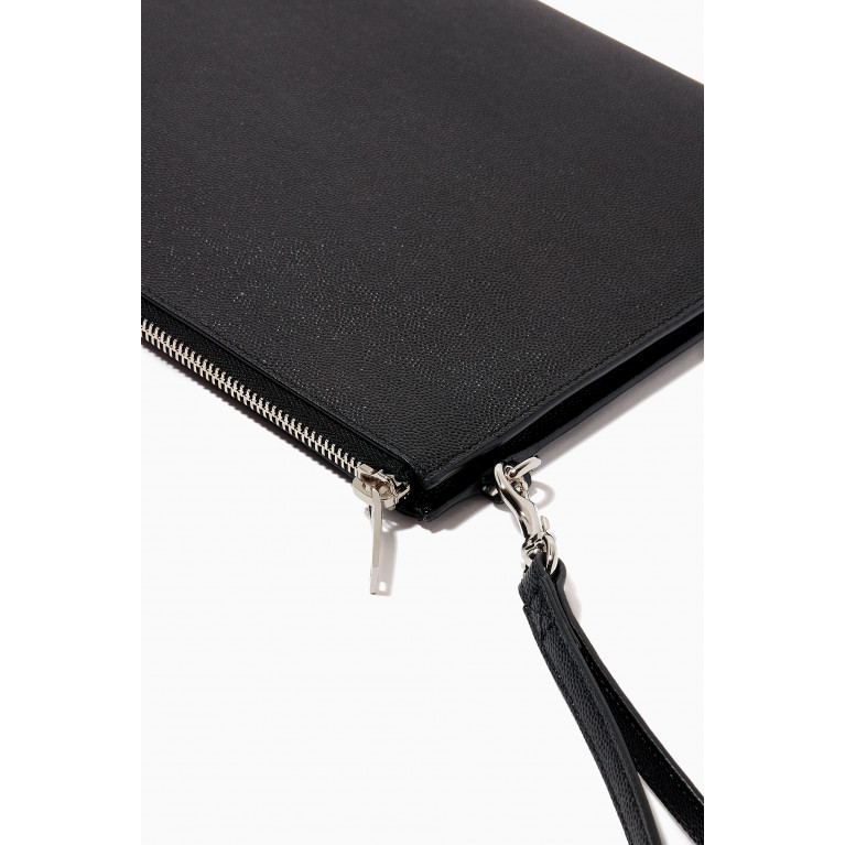Saint Laurent - Logo Tablet Holder in Grain de Poudre Embossed Leather