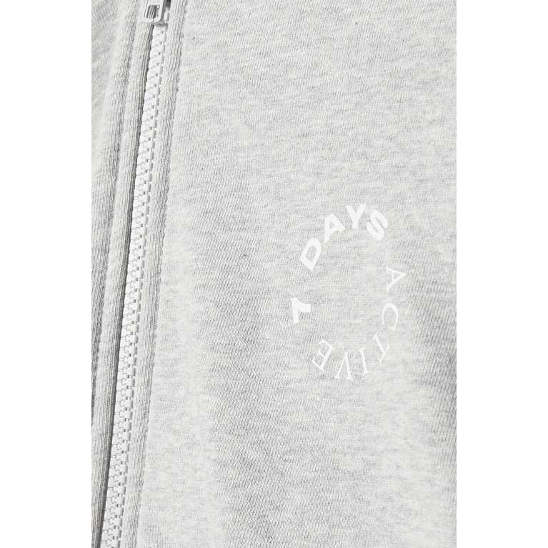 7 DAYS ACTIVE - Logo Print Cropped Hoodie in Organic Cotton