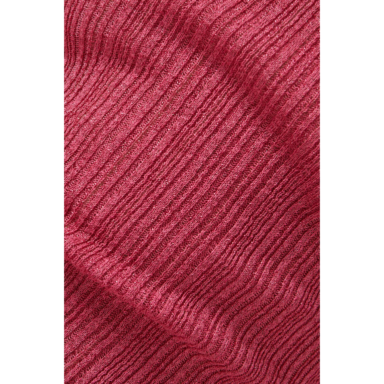 ALOHAS - Breezy Glim Ribbed Midi Dress in Viscose-blend Pink
