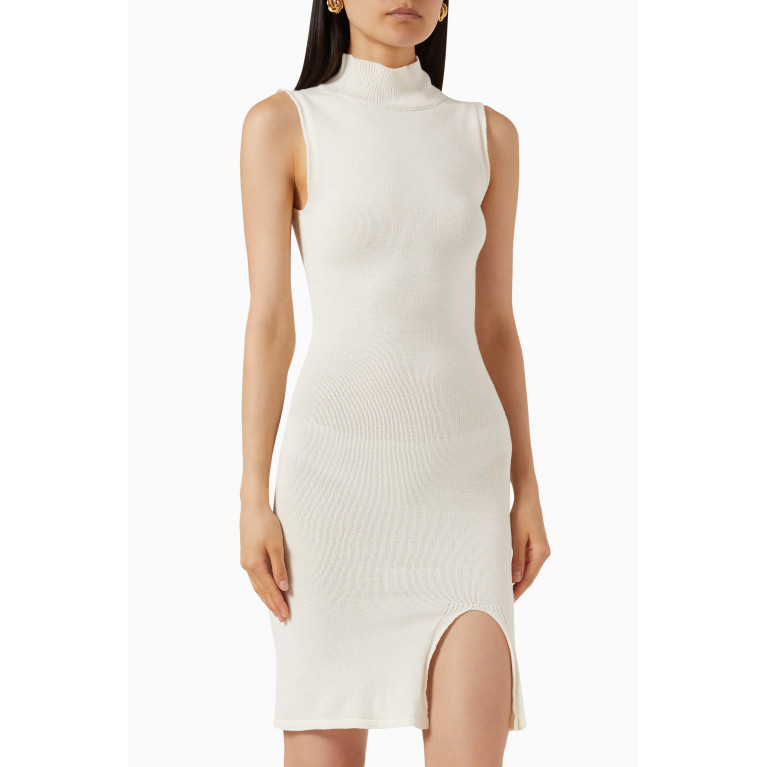ALOHAS - Idol Mini Dress in Stretch Cotton-knit White