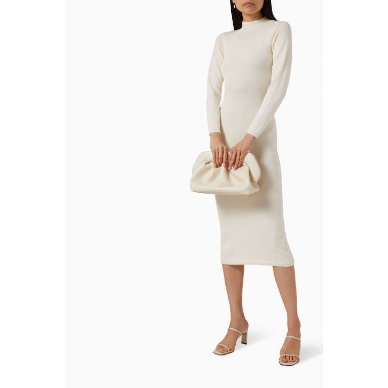 ALOHAS - Conquest Cut-out Midi Dress in Stretch Cotton-knit White