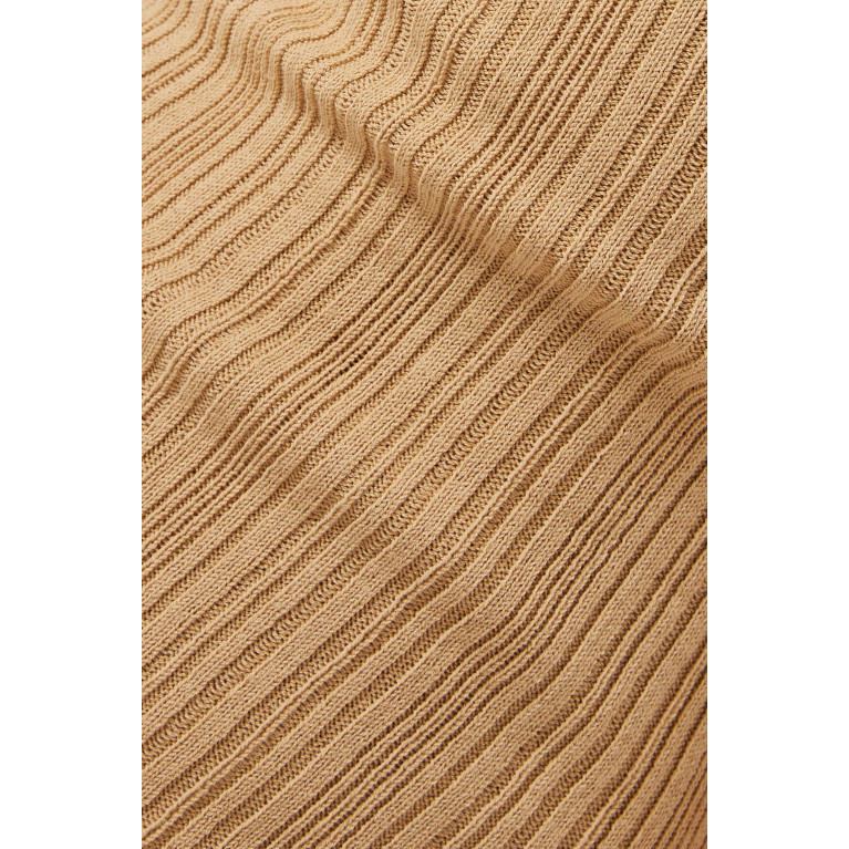 ALOHAS - Breezy Ribbed Midi Dress in Stretch Cotton-knit Neutral