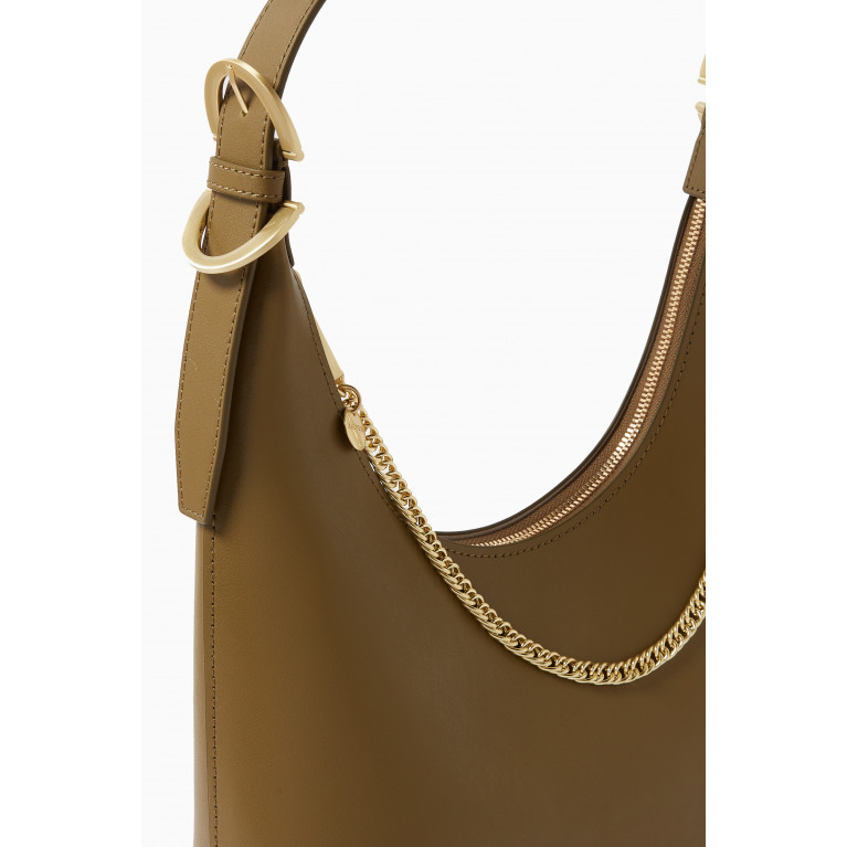 ZAC Zac Posen - Posen Zip Top Hobo Shoulder Bag in Leather Brown