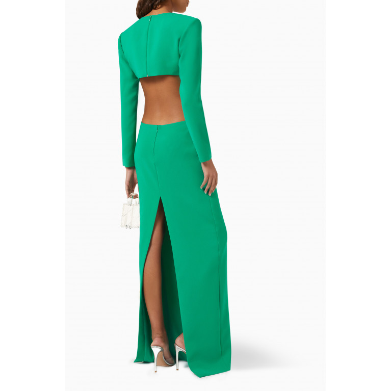 Monot - Cut-out Maxi Dress Green