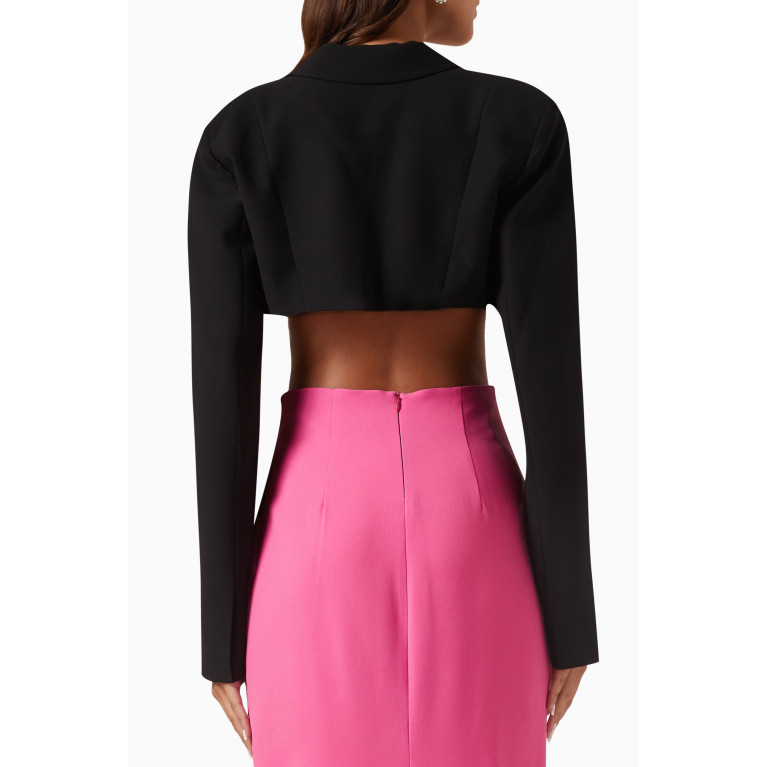 Monot - Micro Cropped Blazer in Crepe