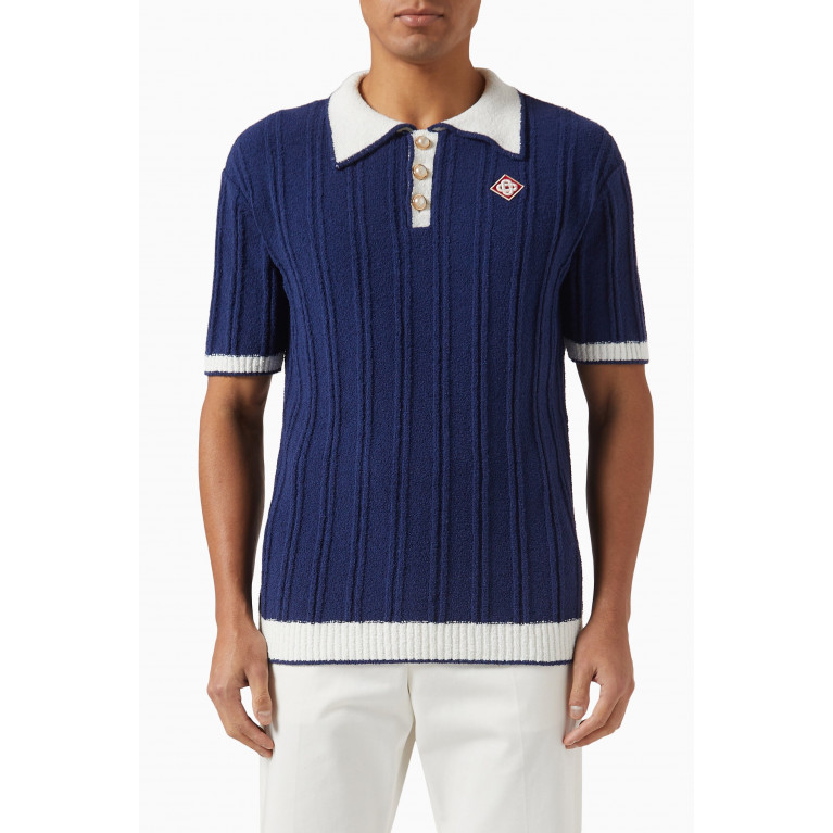 Casablanca - Monogram Polo Shirt in Rib Knit