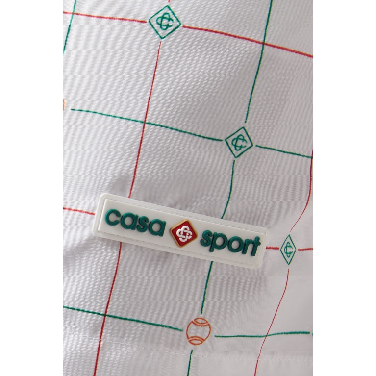 Casablanca - Tennis Check Print Swim Trunks in Technical Fabric