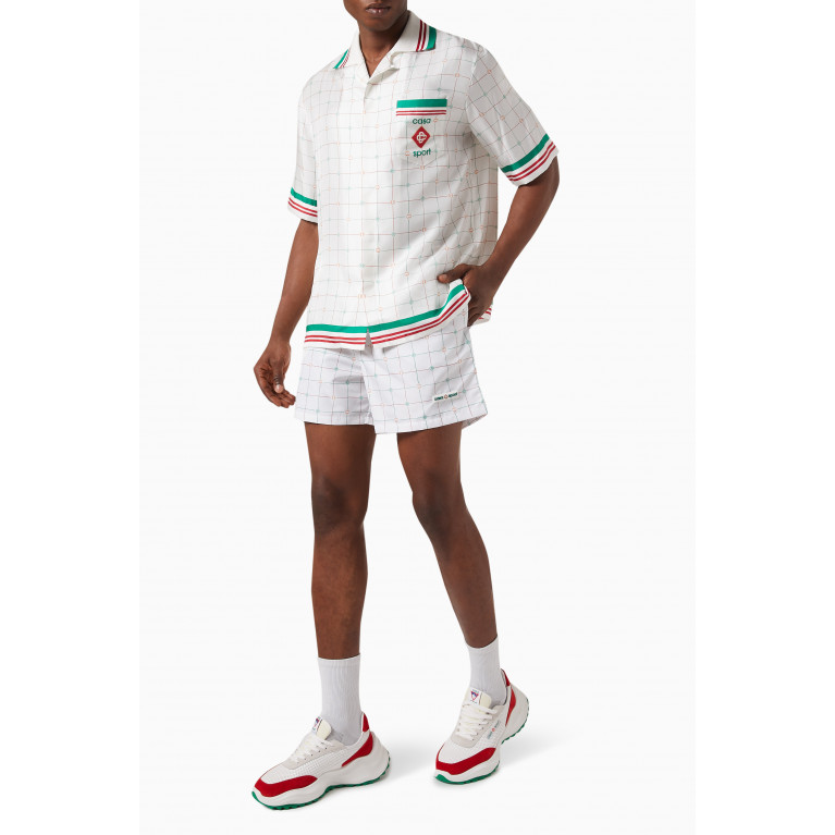 Casablanca - Tennis Check Print Swim Trunks in Technical Fabric