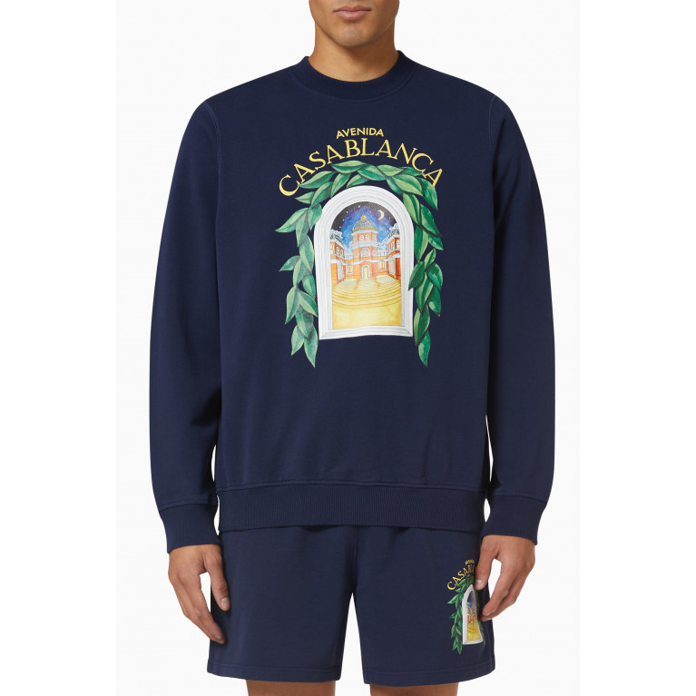 Casablanca - Avenida Printed Sweatshirt in Organic Cotton