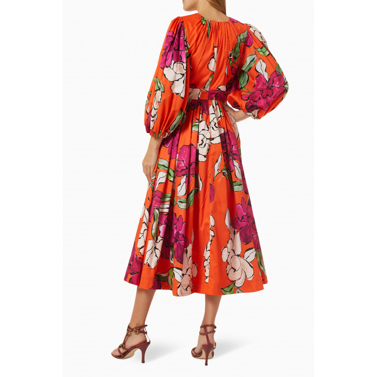 Aje - Marlene Floral Midi Dress in Cotton