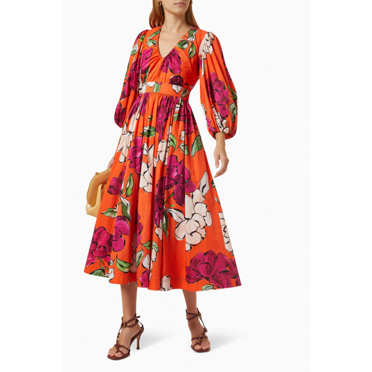 Aje - Marlene Floral Midi Dress in Cotton