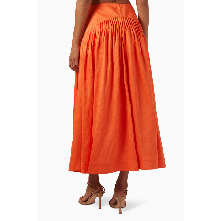 Aje - Yves Midi Skirt in Linen Blend