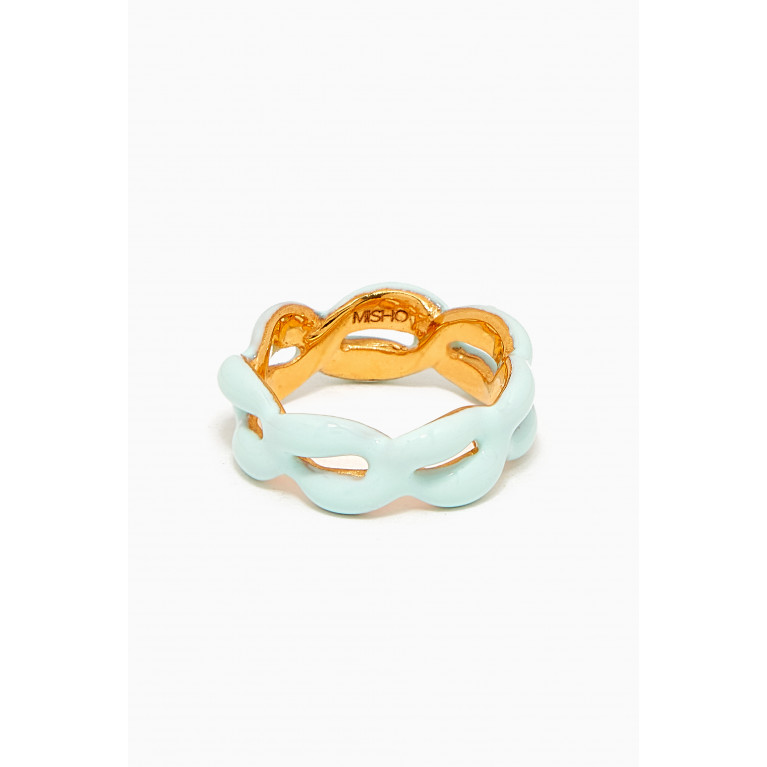 Misho - Juicy Link Ring in 22kt Gold-plated Bronze