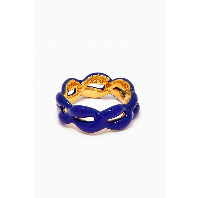 Misho - Juicy Link Ring in 22kt Gold-plated Bronze