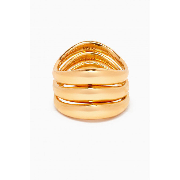 Misho - Stackable Skinny Rings in 22kt Gold-plated Bronze, Set of 3