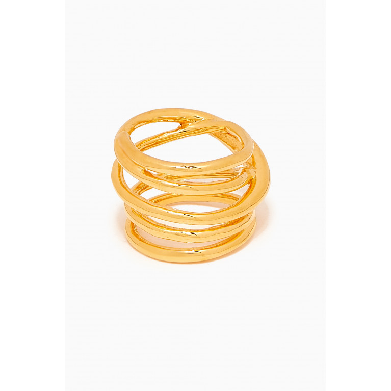 Misho - Spiral Ring in 22kt Gold-plated Bronze
