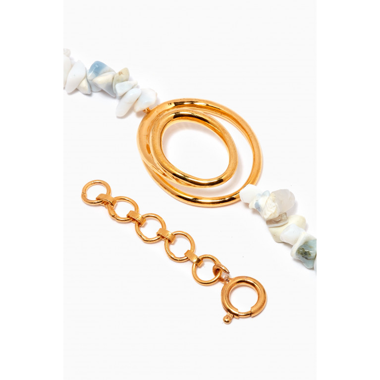 Misho - Ellipse Pearl Bracelet in 22kt Gold-plated Bronze