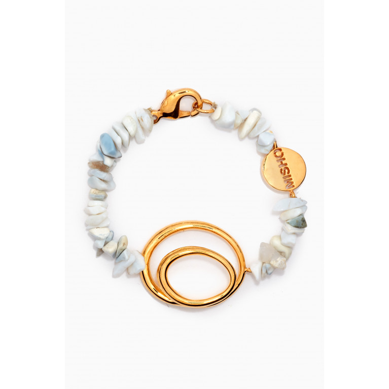 Misho - Ellipse Pearl Bracelet in 22kt Gold-plated Bronze