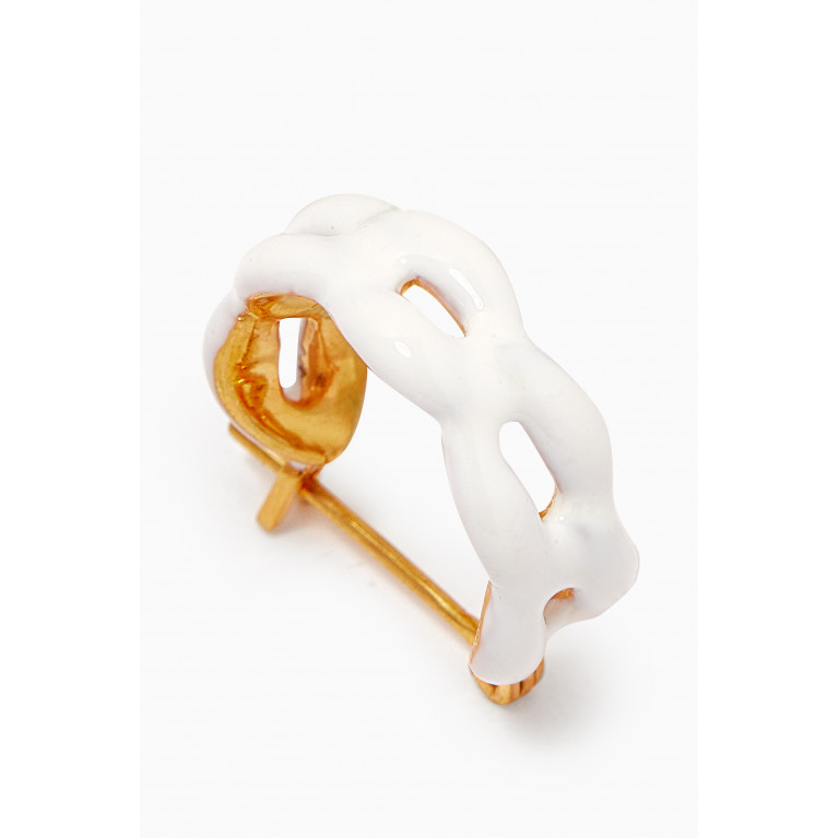 Misho - Juicy Enamel Link Huggy Hoops in 22kt Gold-plated Bronze