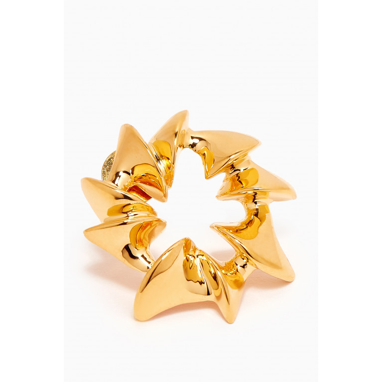 Misho - Mini Star Stud Earrings in 22kt Gold-plated Bronze