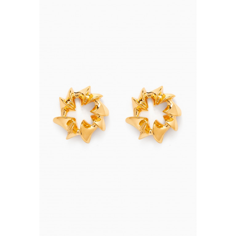 Misho - Mini Star Stud Earrings in 22kt Gold-plated Bronze