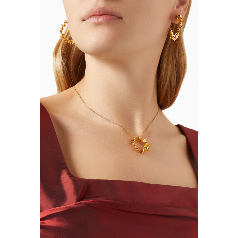 Misho - Star Stud Necklace in 22kt Gold-plated Bronze