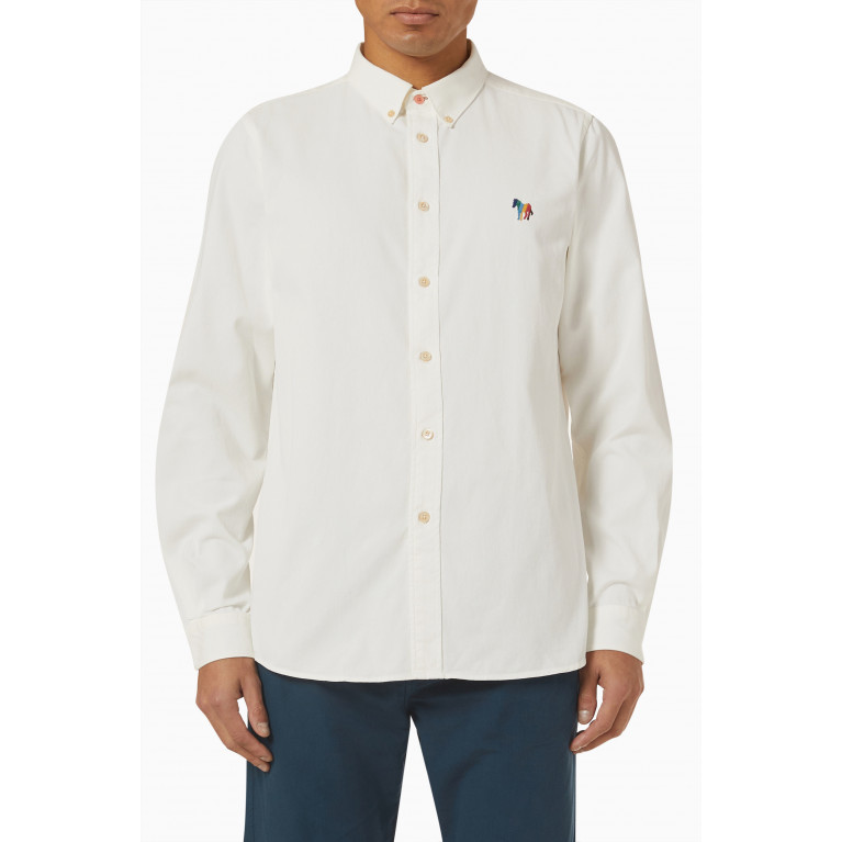 PS Paul Smith - Broad Stripe Zebra Shirt in Organic Cotton White