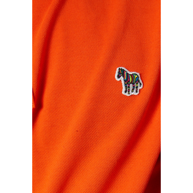 PS Paul Smith - Zebra Logo Polo Shirt in Organic Cotton-piqué Orange