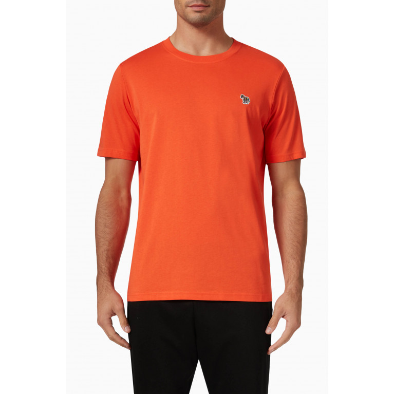 PS Paul Smith - Zebra Logo T-shirt in Organic Cotton-jersey Orange