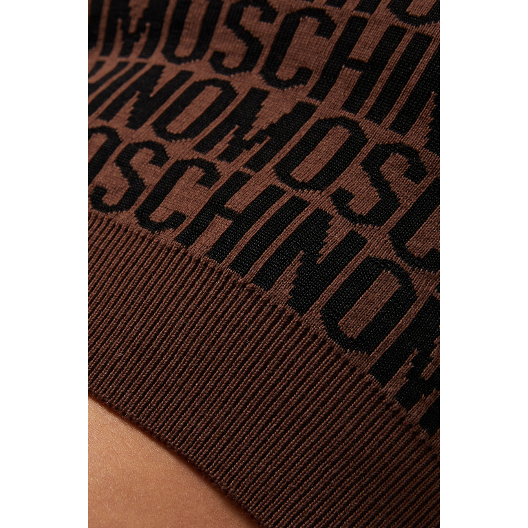 Moschino - All-over Logo Cropped Sweater in Wool