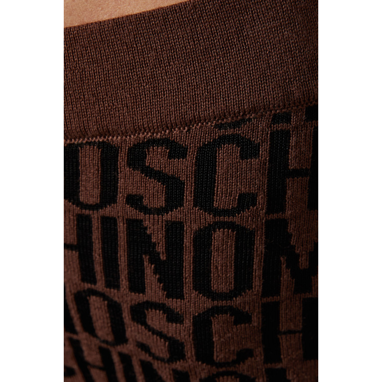 Moschino - All-over Logo Cycle Shorts in Wool-knit