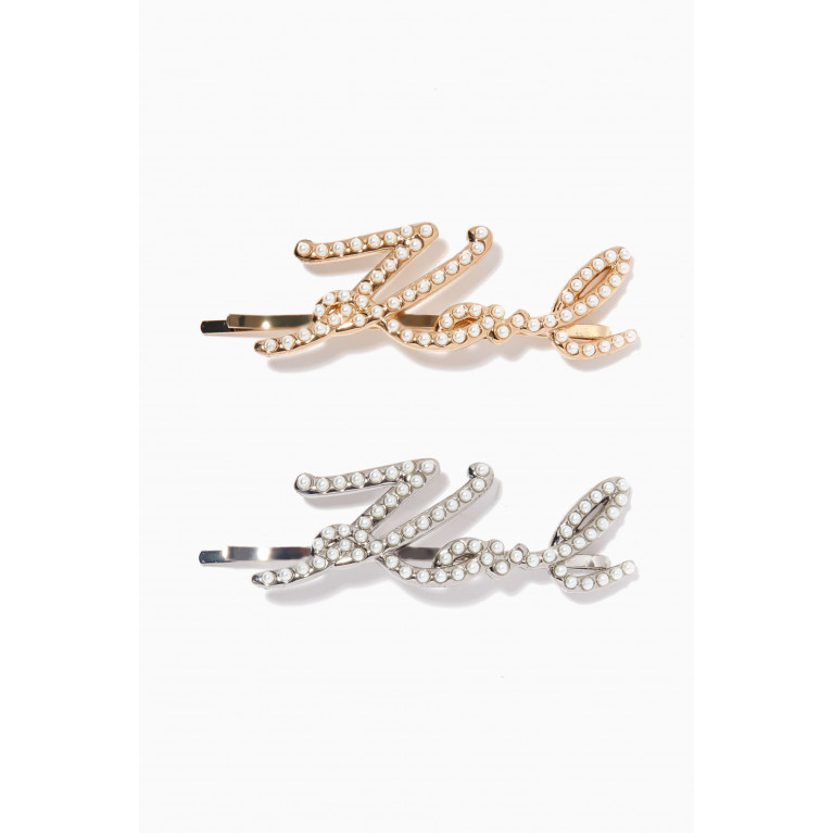 Karl Lagerfeld - K/Signature Hair Pins in Metal