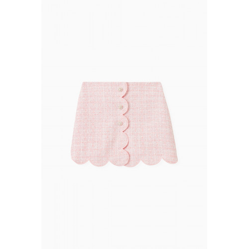 Self Portrait - Scalloped Hem Mini Skirt in Bouclé Knit