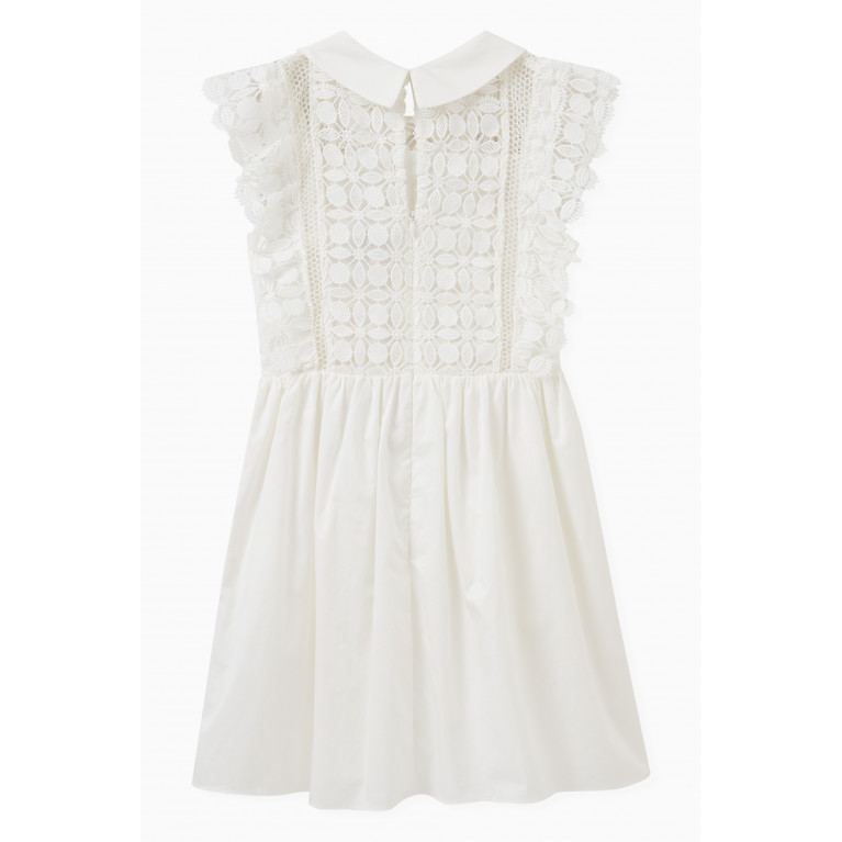 Self Portrait - Lace Collar Dress in Polyester & Cotton