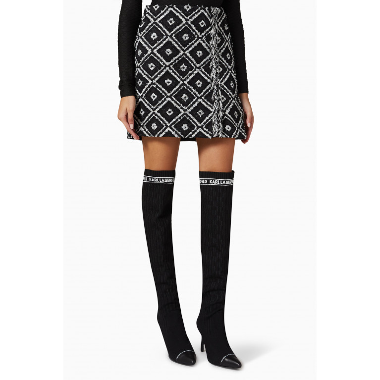Karl Lagerfeld - Geometric Wrap Skirt in Boucle