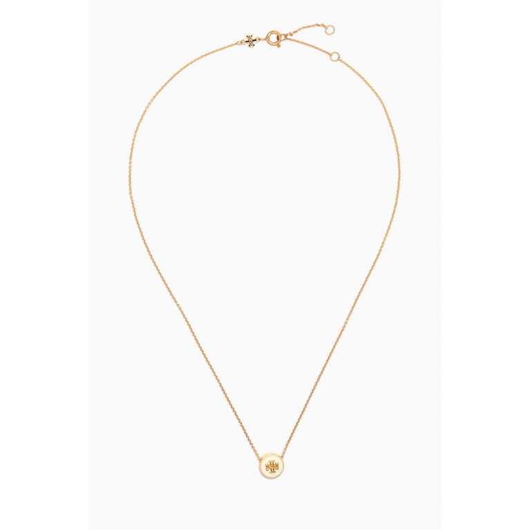 Tory Burch - Kira Enamel Pendant Necklace in 18kt Gold-plated Brass