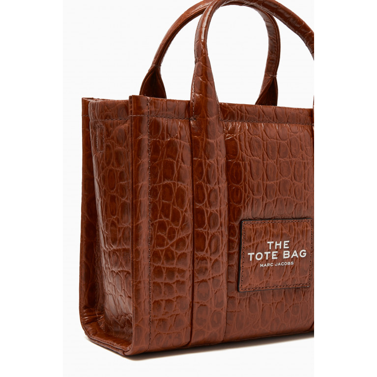 Marc Jacobs - The Mini Tote Bag in Croc-embossed Leather Brown