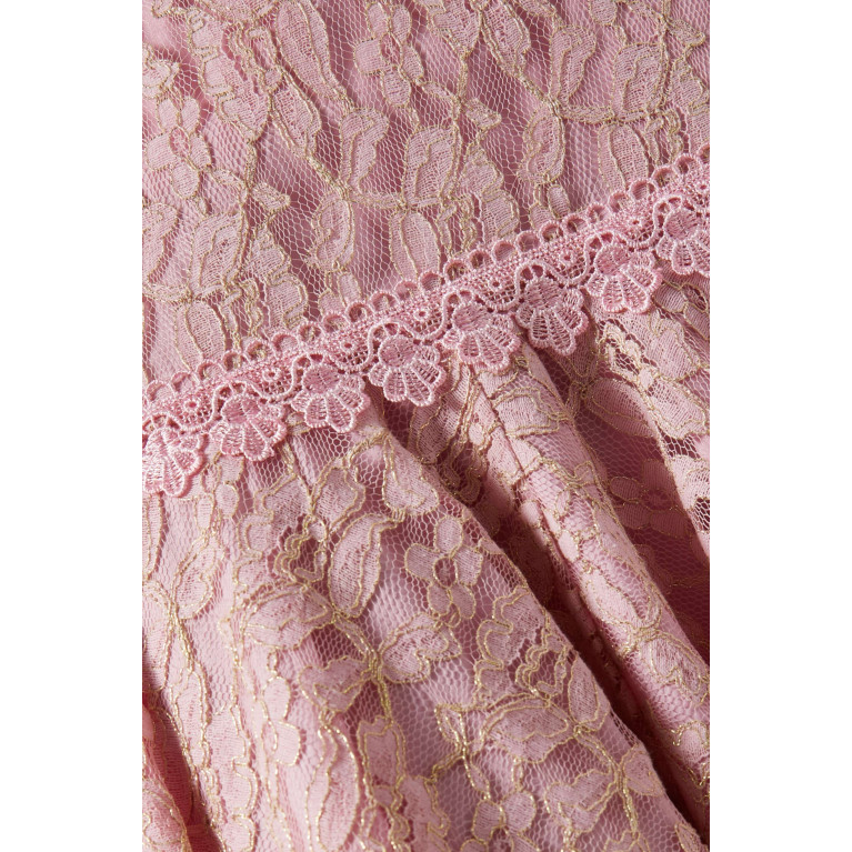 NASS - Tiered Midi Dress in Lace Pink