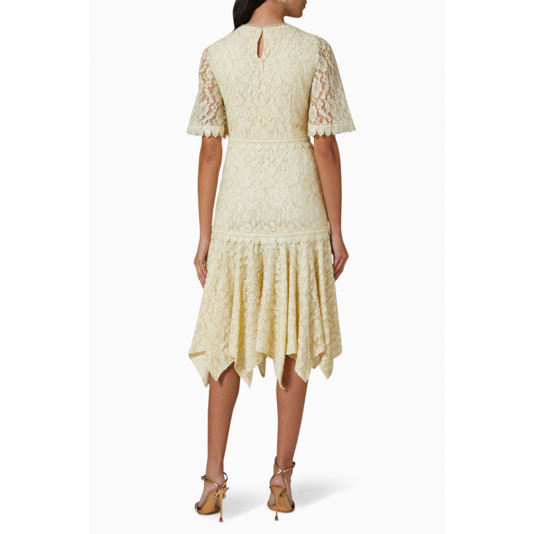 NASS - Tiered Midi Dress in Lace Neutral
