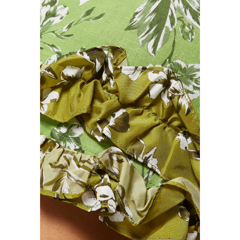 Isla&White - Cannes Mini Skirt in Cotton Linen Green