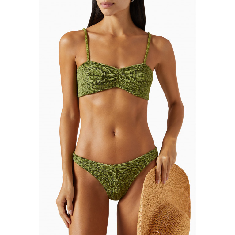 Hunza G - Aura Bikini Set in Crinkle Fabric Green