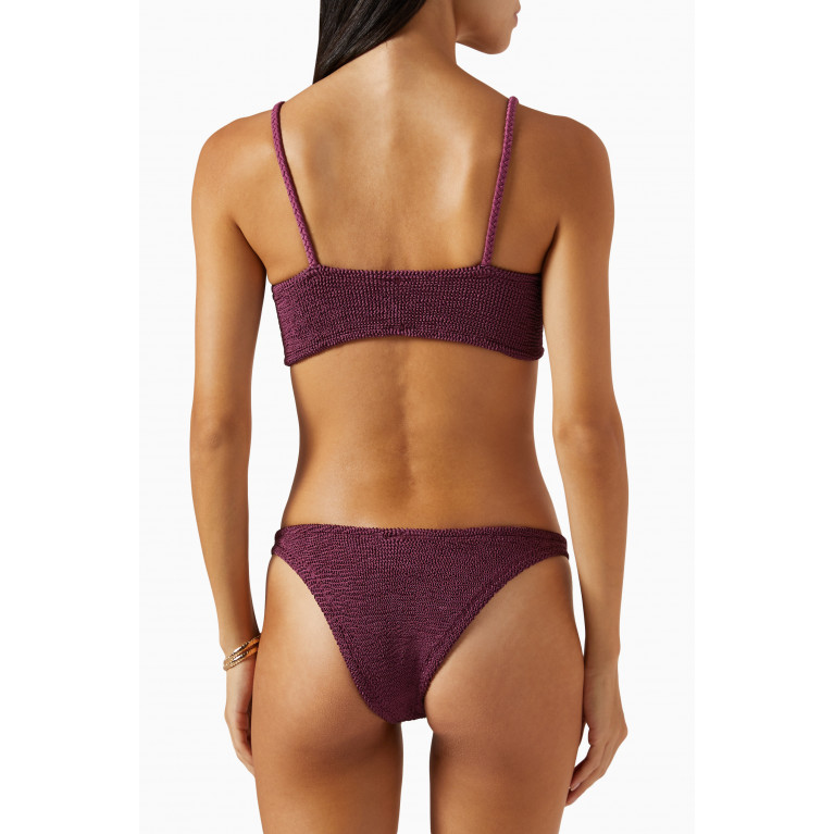 Hunza G - Aura Bikini Set in Crinkle Fabric Purple