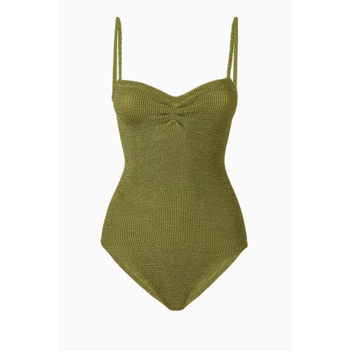 Hunza G - Venus One-piece Swimsuit in Crinkle Fabric Green