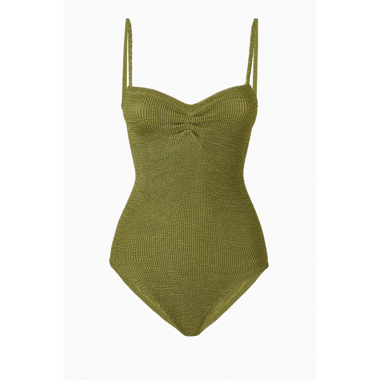 Hunza G - Venus One-piece Swimsuit in Crinkle Fabric Green
