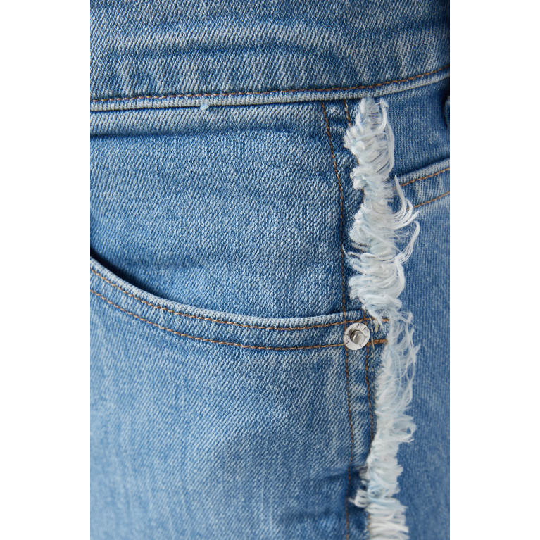 Le Jean - Helena Fringe Wide-leg Jeans in Denim