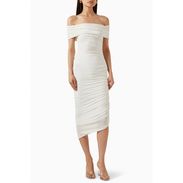 Misha - Keoni Slinky Midi Dress in Jersey White